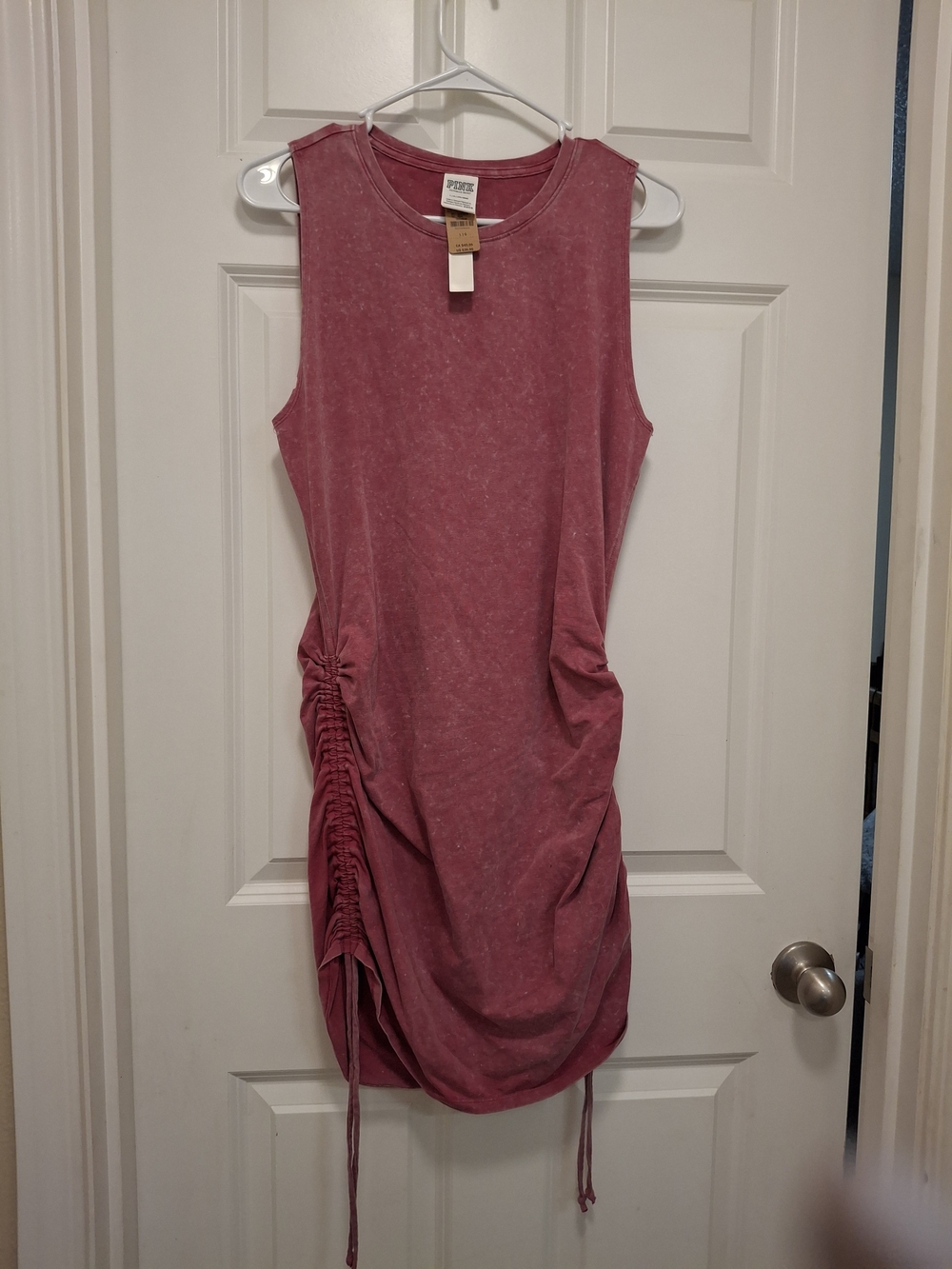 PINK Victoria's Secret Sleeveless Ruched Midi Dress - Dusty Rose